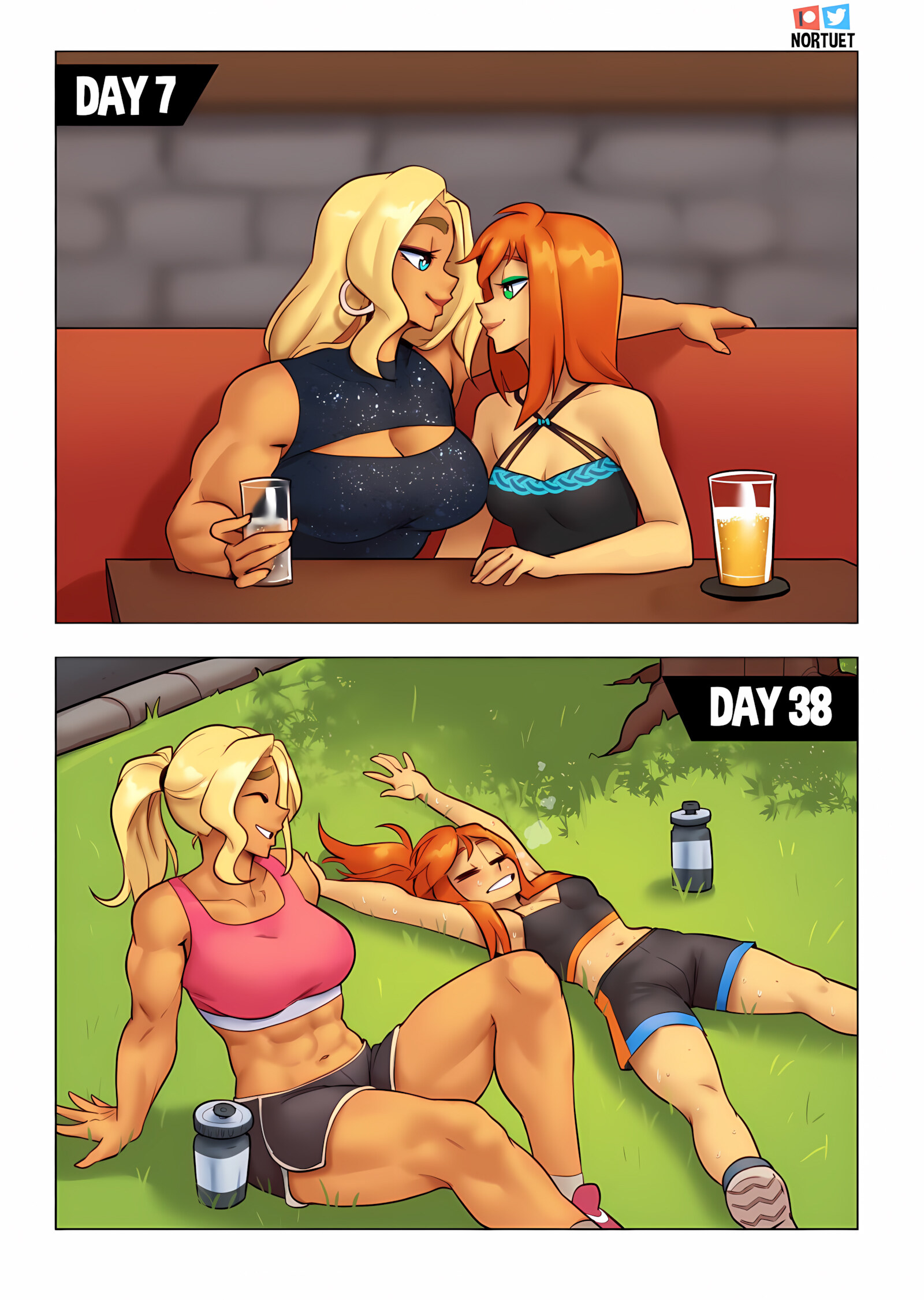 Tara & Beverly – 4koma [Nortuet], Tara & Beverly – 4koma, page 45 of 111