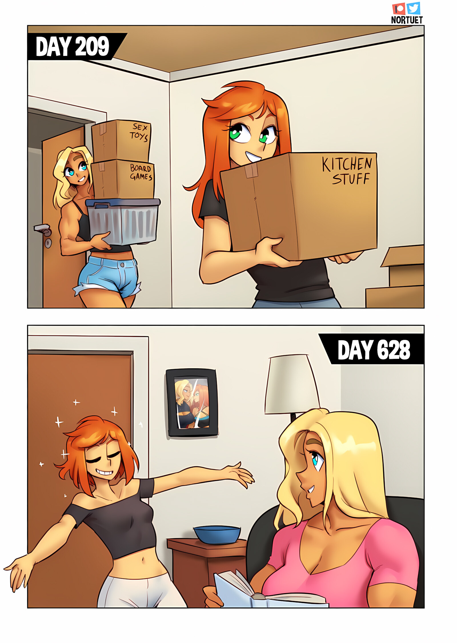 Tara & Beverly – 4koma [Nortuet], Tara & Beverly – 4koma, page 46 of 111