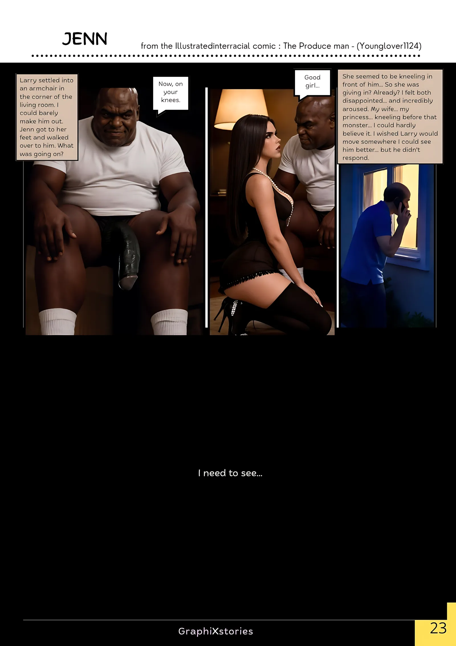 The produce Man – AI Version [GraphiXstories], 3. The produce Man - Part 3 [ illustratedinterracial AI ], page 3 of 10