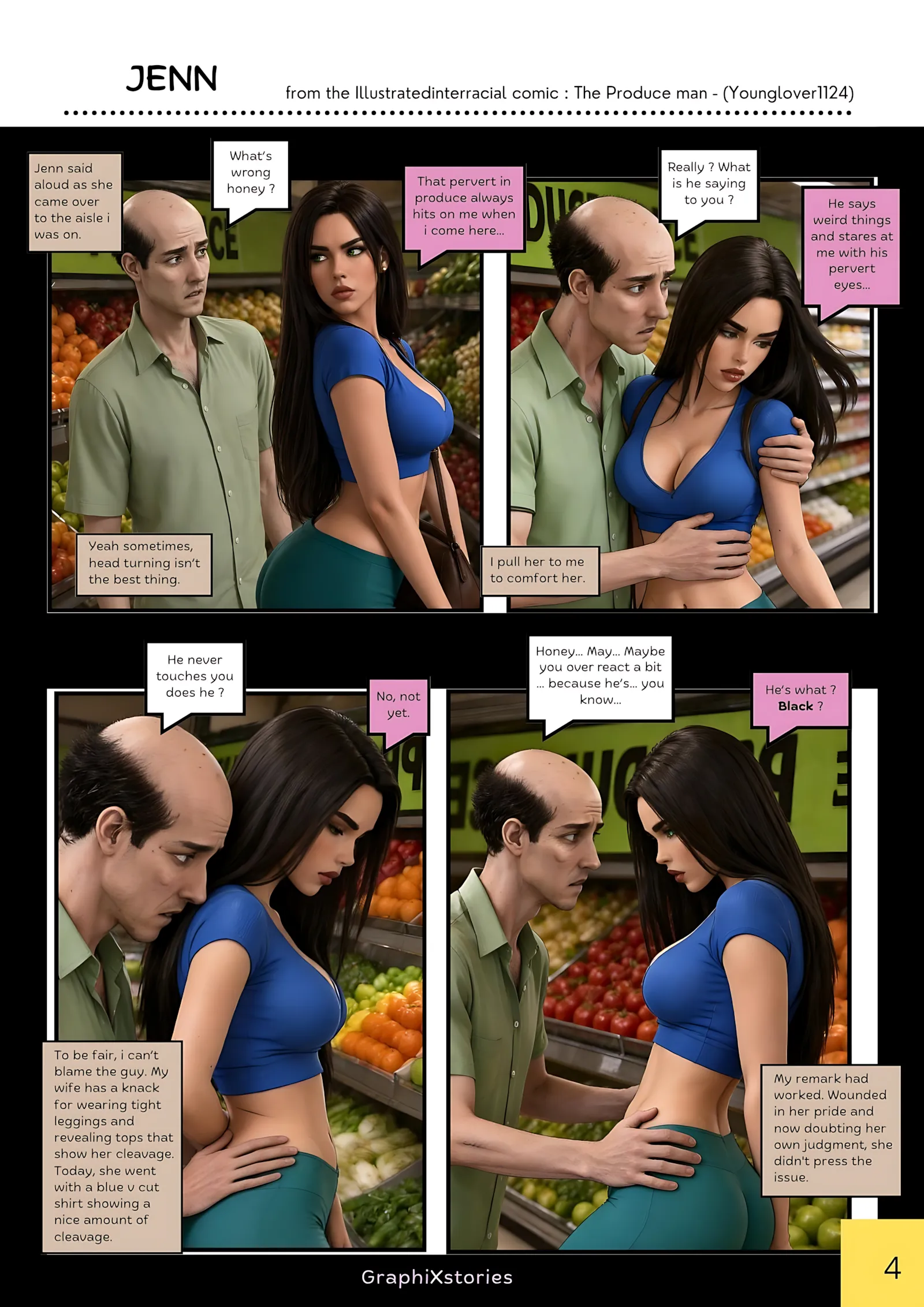 The produce Man – AI Version [GraphiXstories], 1. The produce Man - Part 1 [ illustratedinterracial AI ], page 4 of 10