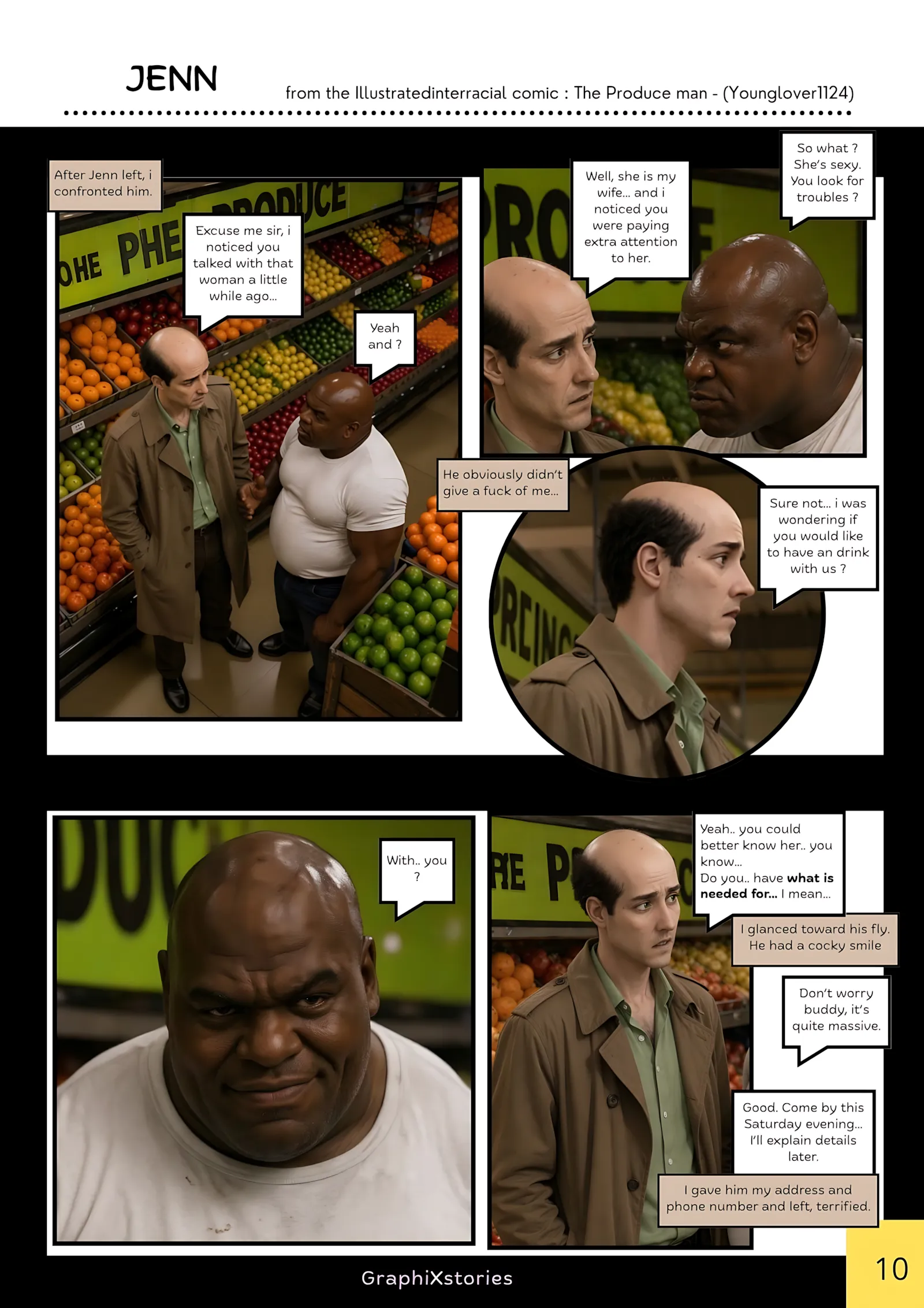 The produce Man – AI Version [GraphiXstories], 1. The produce Man - Part 1 [ illustratedinterracial AI ], page 10 of 10