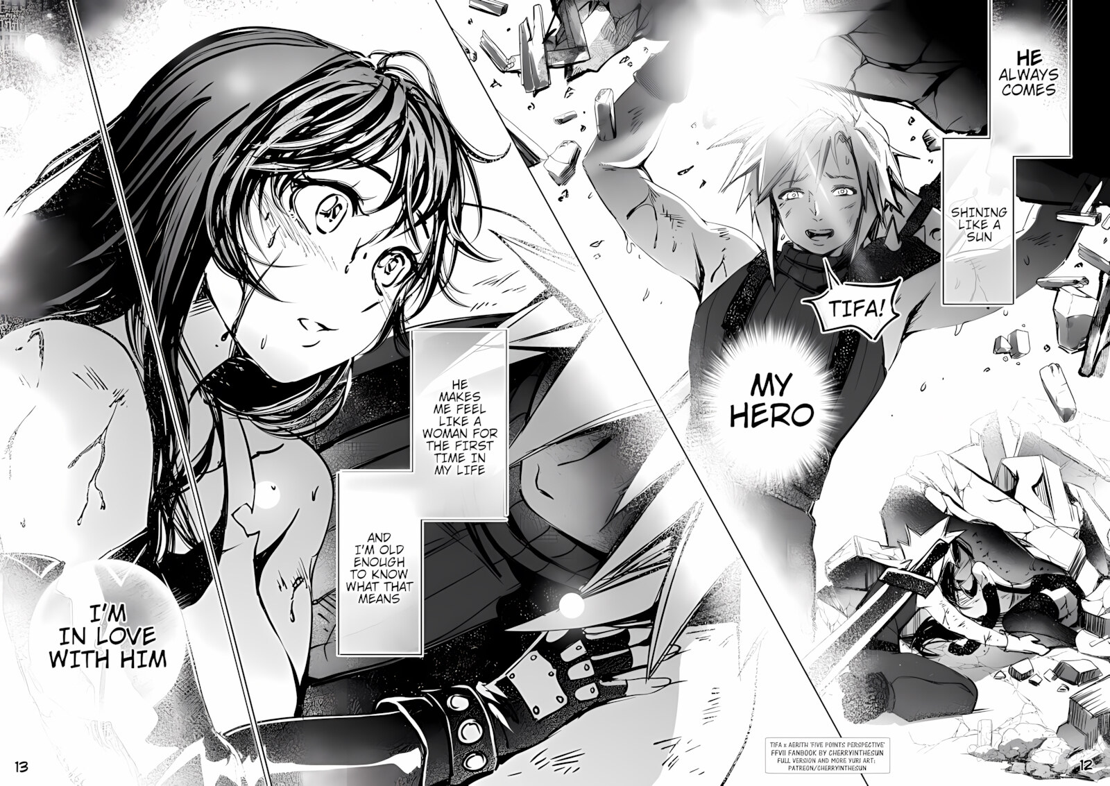 Tifa x Aerith – Five Point Perspective [CherryInTheSun], Tifa x Aerith - Five Point Perspective, page 11 of 78