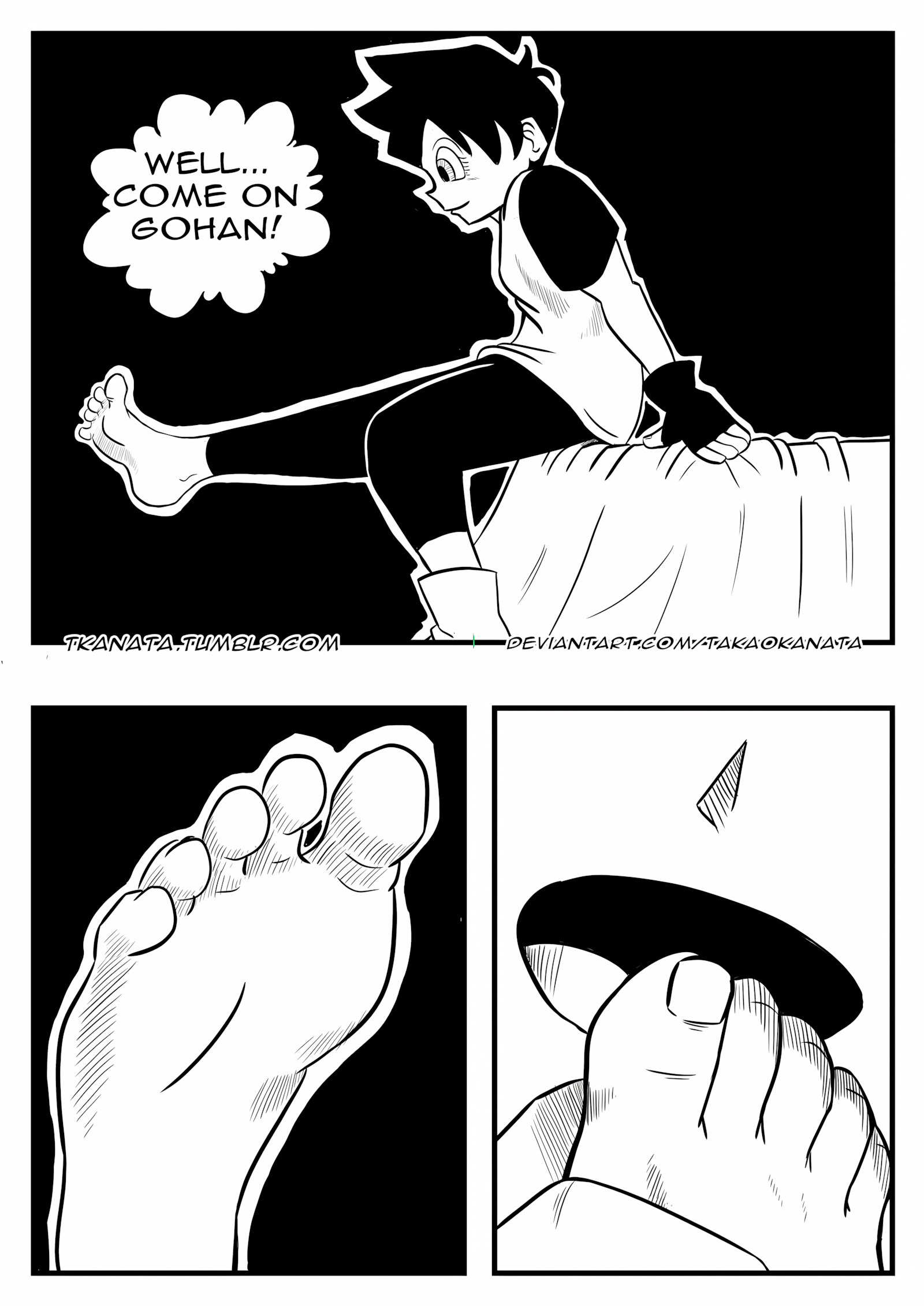 Gohan & Videl in: “Boots, Socks or Feet?” [Takao Kanata], Gohan & Videl in: "Boots, Socks or Feet?", page 12 of 18