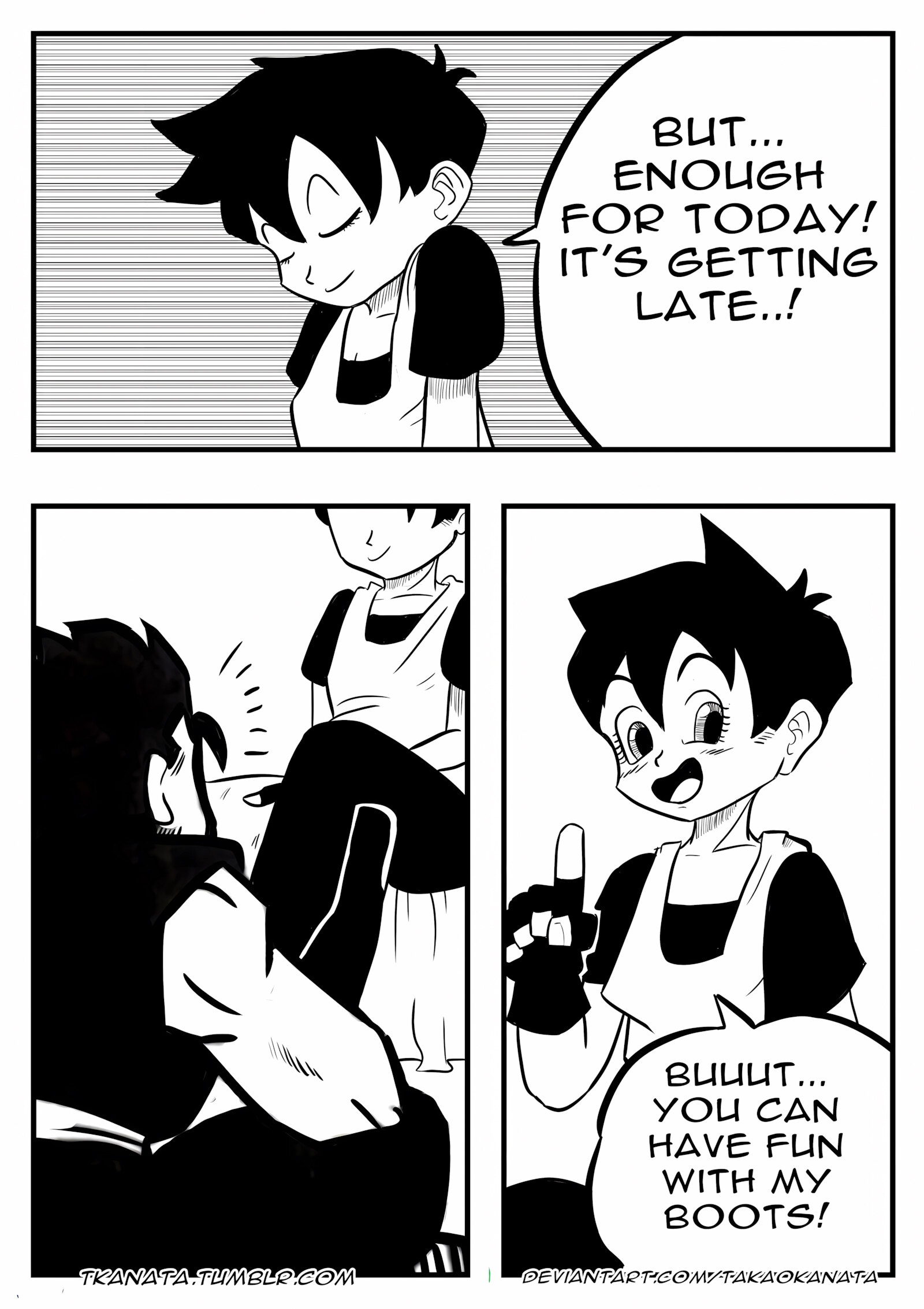 Gohan & Videl in: “Boots, Socks or Feet?” [Takao Kanata], Gohan & Videl in: "Boots, Socks or Feet?", page 14 of 18