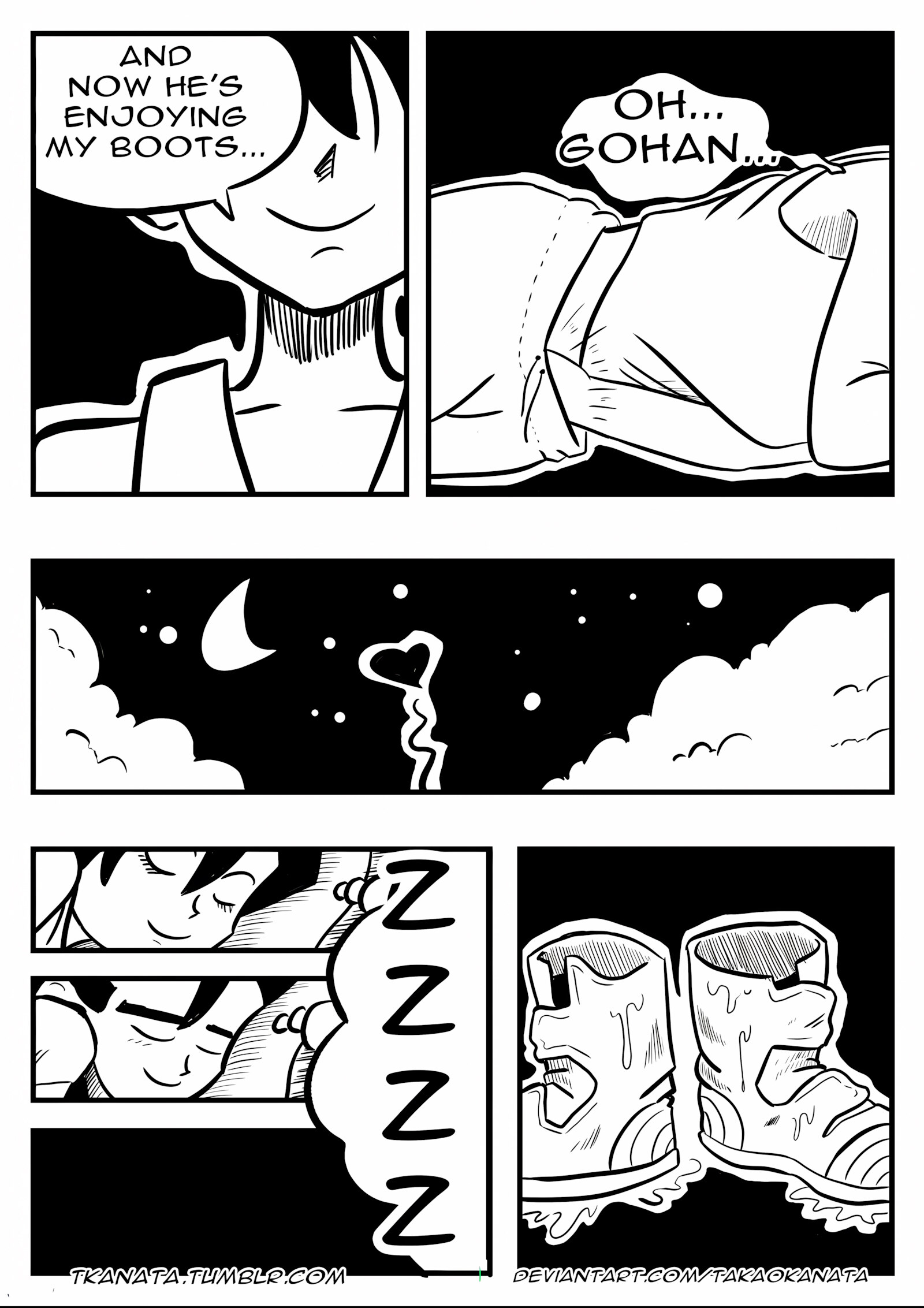 Gohan & Videl in: “Boots, Socks or Feet?” [Takao Kanata], Gohan & Videl in: "Boots, Socks or Feet?", page 16 of 18