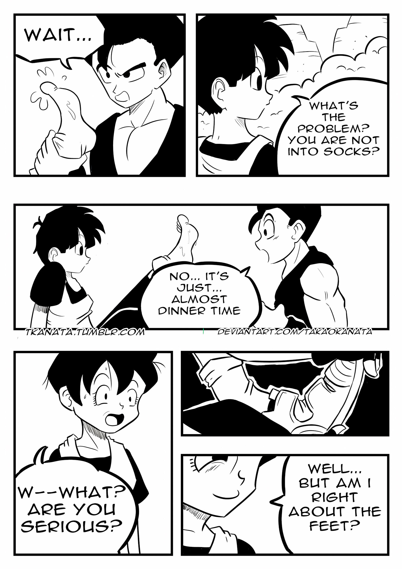 Gohan & Videl in: “Boots, Socks or Feet?” [Takao Kanata], Gohan & Videl in: "Boots, Socks or Feet?", page 8 of 18